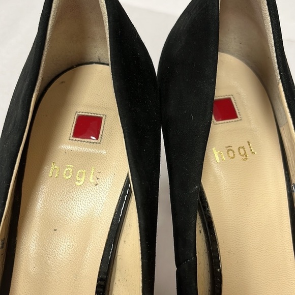 Hogl Black Suede Fuzzy Bow Tie Pump High Heels Party Date Night Evening Wear 6.5 - Picture 8 of 10